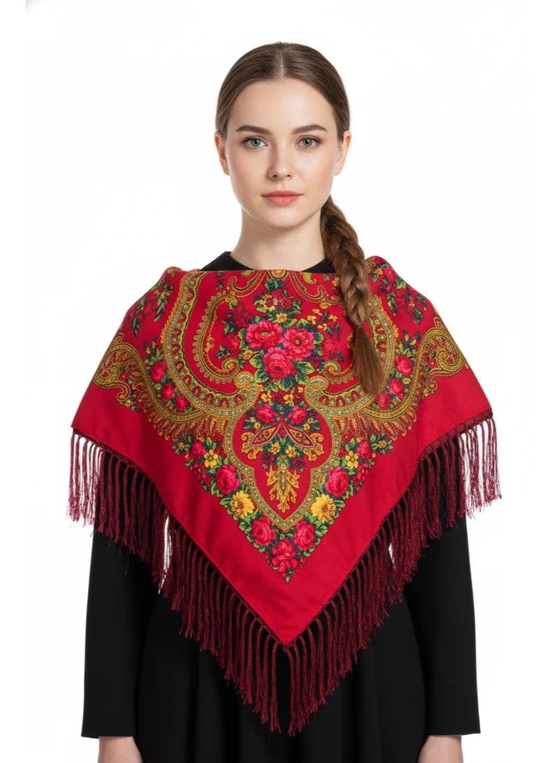 بيداني شال ورد شعبي أحمر